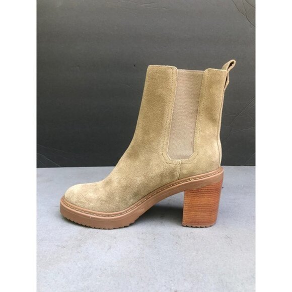 LOUISE ET CIE woman's Varsan Platform Chelsea Boot In Sandstorm Suede size 8.5 - Picture 4 of 7